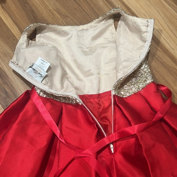 Girls’ Red and Gold Rare Editions Dress - Size 6​​​​ - Picture 4 of 6